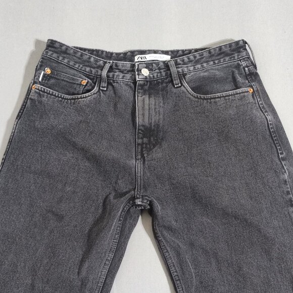 Zara Man Denim man's size 33X27 medium washed grey colour straight leg jeans - Picture 2 of 13